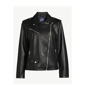 Scoop Faux leathe moto jacket